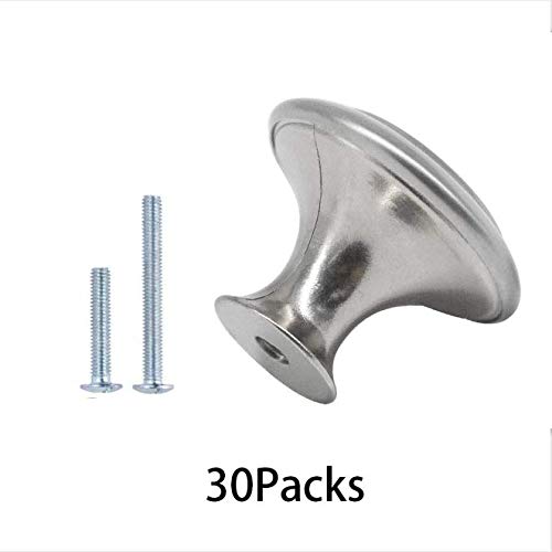 30 Packs Kitchen Cabinet Knobs Brushed Nickel Silver-Pull Hardware Handle,Drawer knobs for Kitchen Cupboard Door,Bedroom Dresser Drawerwith Long Short Screws