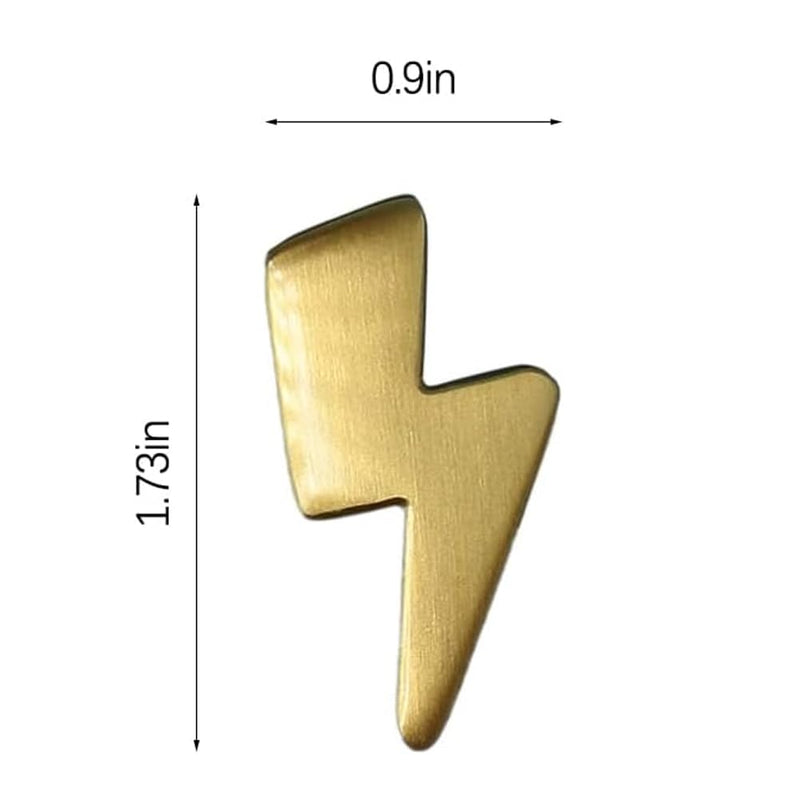 2Packs Lightning Cabinet Knobs Brass Golden Dresser Door Knobs Single-Hole Closet Handle Pull Wardrobe Cupboard Furniture Hardware for Home Kitchen Bathroom
