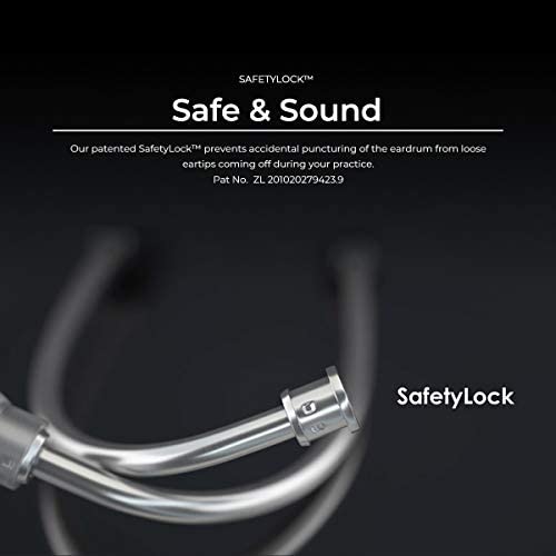 MDF Instruments MD One Epoch Lightweight Titanium Stethoscope, Adult, Bright Blue Tube, Silver Chestpiece-Headset, MDF777T14