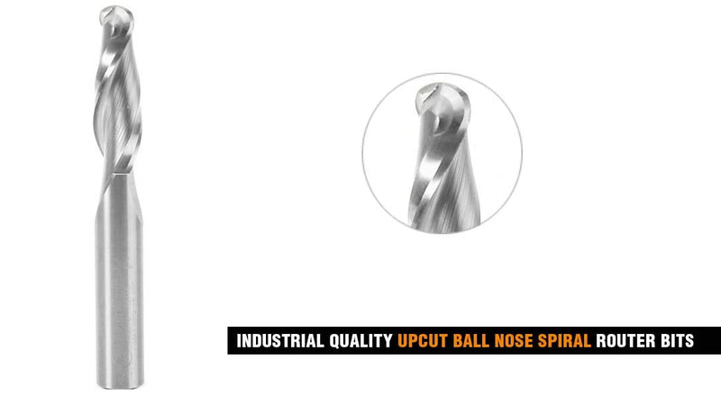 Amana Tool - 46369 Solid Carbide Up-Cut Ball Nose Spiral 1/8 Dia x 1/2" x 1/4 Shank RO