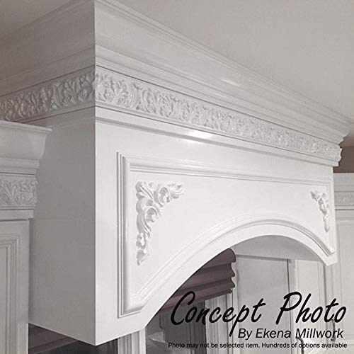 Ekena Millwork 46"W x 9"H x 1 1/8"P Medway Center with Scrolls Onlay