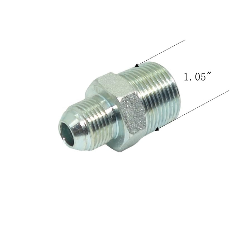 1 Piece Pipe Adapter 1/2" Male 37° Flare JIC x 3/4" Male NPT Plated Steel Hydraulic fitting 1/2" JIC x 3/4 MNPT