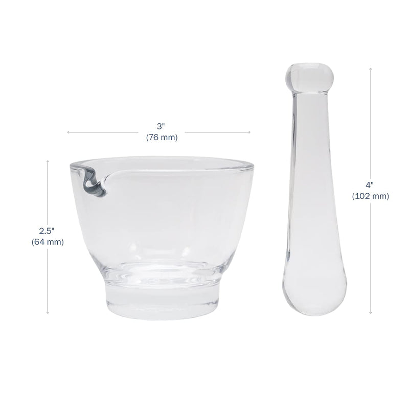 Apothecary Products Mortar and Pestle Bowl, Mixer and Grinder for Medicine, Glass (2 oz) 2 Ounce