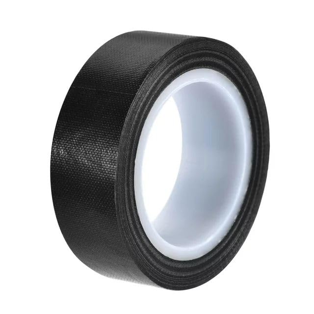 1Roll Black 0.13mmx10m Black PTFE Teflon Tape Nonstick Tape 500℉ High-Temp Fiberglass Adhesive Tape High Temperature Tape