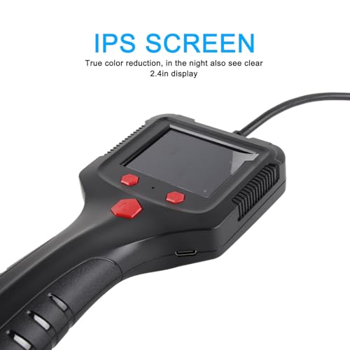 Endoscope, Industrial Endoscope with 2.4in HD Screen, Sewer Camera, Handheld ABS Housing Borescope Inspection Camera for Factory (6.6ft Cable) 6.6ft Cable