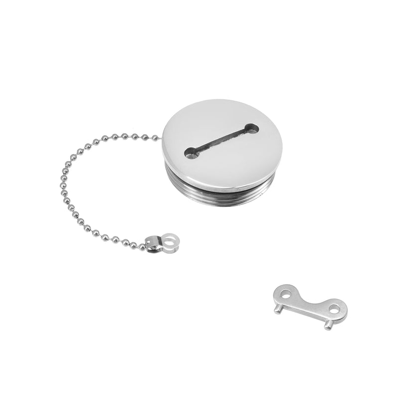 Bitray 316 Stainless Steel Boat Deck Filler Cap Marine Fuel Cover with Chain and Key Marine Boat Fill Port - 2"/50mm Silver / 50mm