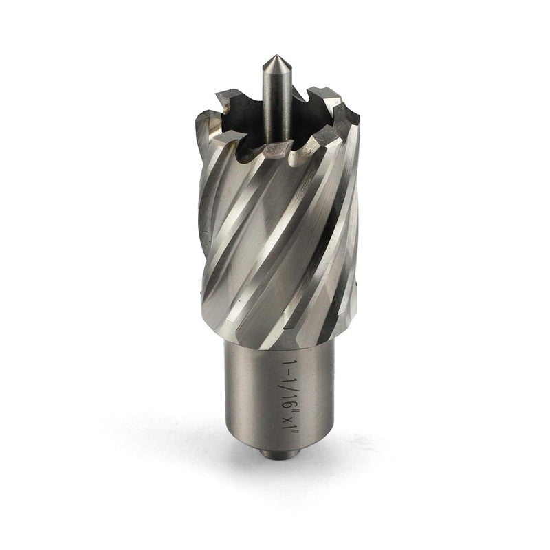 Annular Cutter JESTUOUS 1-1/16 Inch Cutting Diameter 3/4 Weldon Shank 1 Cutting Depth with Pilot Pin Slugger Bits HSS Kit for Magnetic Drill Press,1 Piece