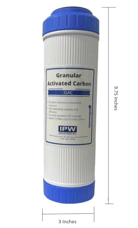 IPW Industries Inc., 2-Pack Granular Activated Carbon Filter for Hydro Life (52412 & C-2063) - 10" Universal Replacement for Whole House Water Filters
