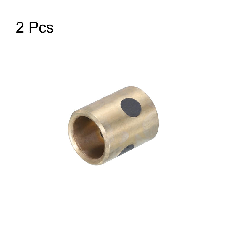 MECCANIXITY Sleeve Bearings 6mm/0.24" Bore,8mm/0.31" OD,12mm/0.47" Height,Wrapped Oilless Bushings Brass Graphite,JDB Oilless Graphite Lubricating Brass Bearing Bushing Sleeve Pack of 2 6mm x 8mm x 12mm