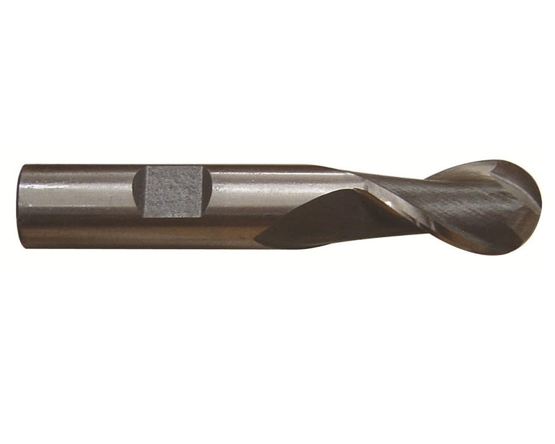 Drill America DWCT1118 1/2" X 1/2" High Speed Steel 2 Flute Single End Ball End Mill, DWC Series