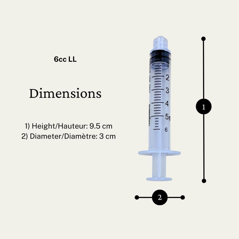 Elimedical Veterinary Disposable Syringe, 6cc Luer Lock, Without Needle, Individually Packaged, 100 per box, 05LT