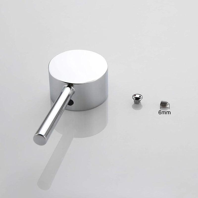 Single Faucet Handle Compatible with 40mm Tap Cartridge (Cartridge Stem 10 * 10mm) Faucet Replacement Handles Lever for Kitchen Basin Bathroom, Polished Chrome Finish Silver Handle1