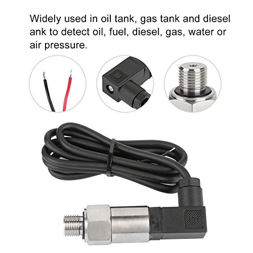 G1/4" Silicon Pressure Transmitter Transducer with 4-20mA Output 0-10 PSI for Water Oil Gas Industrial Applications (0-0.5MPA)
