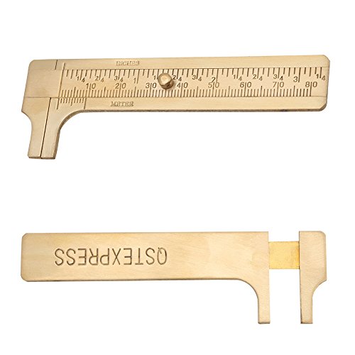 Brass Vernier Caliper, Double Scales Vernier Caliper Measuring Gauge mm/inch Mini Vernier Caliper Ruler for Jewellery Measurement(Double Scale 80mm)