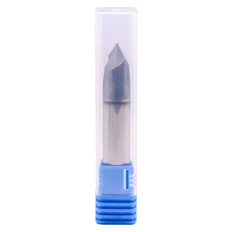 2 Flute 90° Solid Carbide Chamfer End Mill Set(1Pc, 1/2"), AlTiN Coated | 90° Chamfer Angle, 1/2" Shank 3" OAL, Single End, V Groove Router Bit, for Milling Alloy Steel, Carbon Steel, Cast Iron 1/2 in