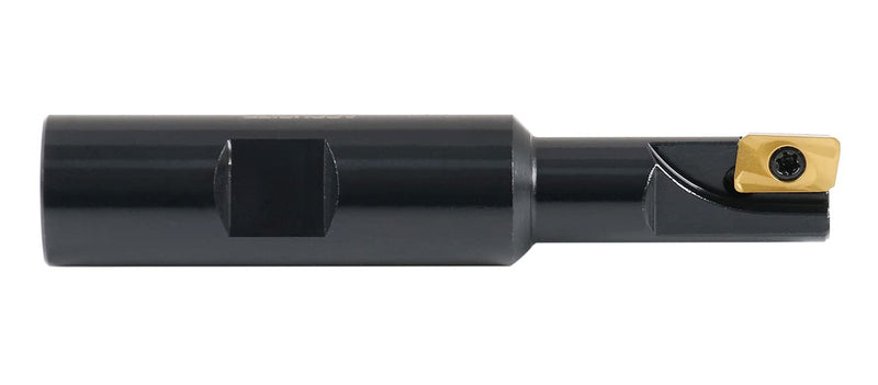 Accusize Industrial Tools 1/2'' 90 Deg Square Shoulder Indexable End Mill with Carbide Apkt11T3 Inserts, 0056-0913 1/2" Cutting Dia., 5/8" Shank, 1 Flute
