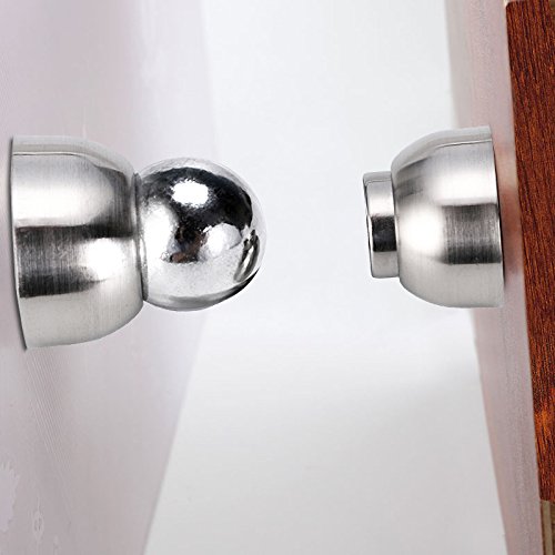 Sumnacon Powerful Magnetic Doorstop - 2 Pcs Stainless Steel Mini Door Stopper, Heavy Duty Magnetism Door Holder for Bedroom Bathroom Kitchen Home Office Silver
