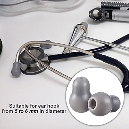 Silicone Ear Tips Earplug Replacement for Littmann Stethoscopes - Comfortable Fit Littman Ear Tips Replacement，Stethoscope Ear Pieces,Cardiology IV Parts & Littmann Stethoscope Parts (Grey) grey