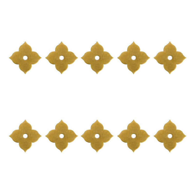 Tiazza 10Pcs Clover Brass Backplate Washers Classical Furniture Decoration Gasket Brass Hardware Accessories (Bronze) Bronze - NewNest Australia