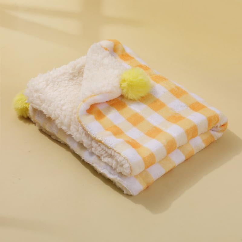 Little Pillow for Cats Puppies Ultra Soft Fluffy Pet Calming Toy Half Donut Cuddler for Joint Relief Sleeping Improve Machine Washable Blanket Set-Yellow Yellow Set - PawsPlanet Australia