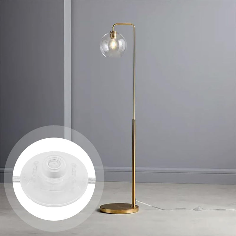 6ft Foot Switch Lamp Cord Replacement, Clear Floor Light Switches with Plug, Foot Tapper Pedal Lamp Wire Switch, AC 125V Step ON Off Push Button, Repair DIY Replace Footswitch Fixtures