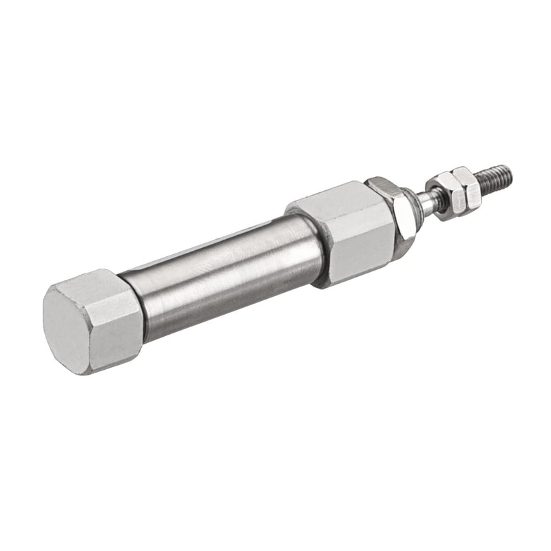 Stainless Steel Slim Air Pneumatic Cylinder, CDJ2B 10-10, M5 Port, 10mm Bore, 10mm Stroke, Double Acting Single Rod