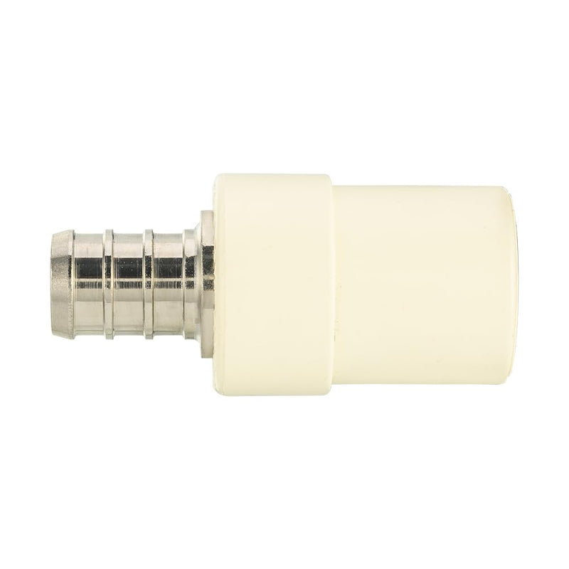 (Pack of 10) EFIELD 1/2" Pex x 1/2" CPVC Transition Coupling Barb Crimp Brass Fittings 1/2" x 1/2" P10 Pex X CPVC