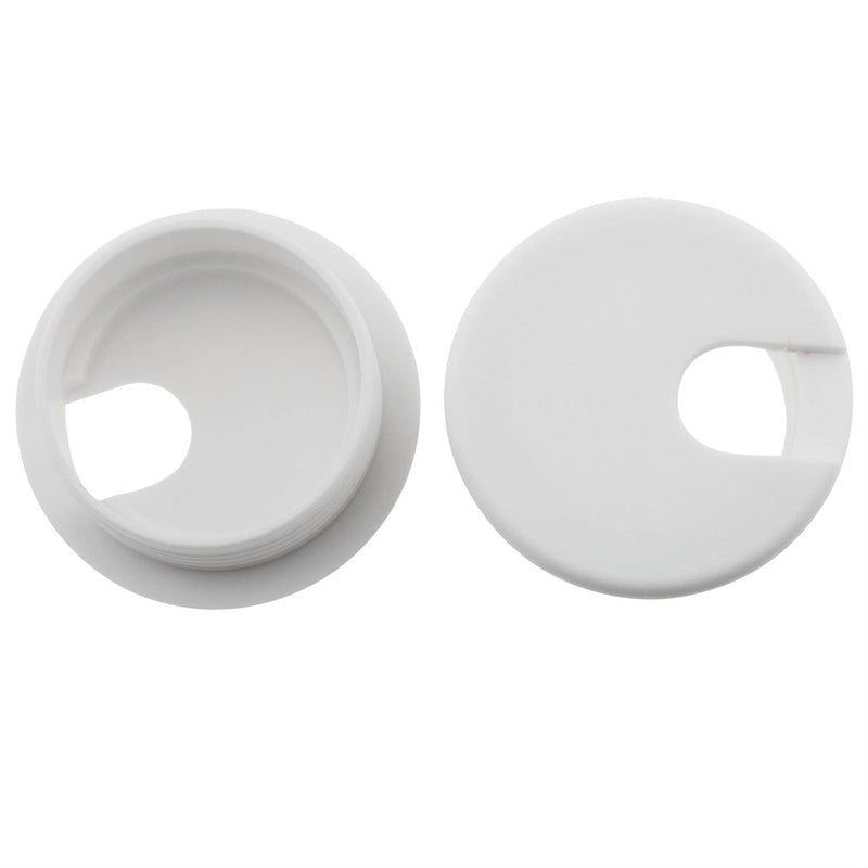 2PCS 1-1/2inch / 38mm Desk Grommet Wire Cord Cable Grommets Hole Cover for Office PC Desk Cable Cord Organizer Plastic Cover, White 2