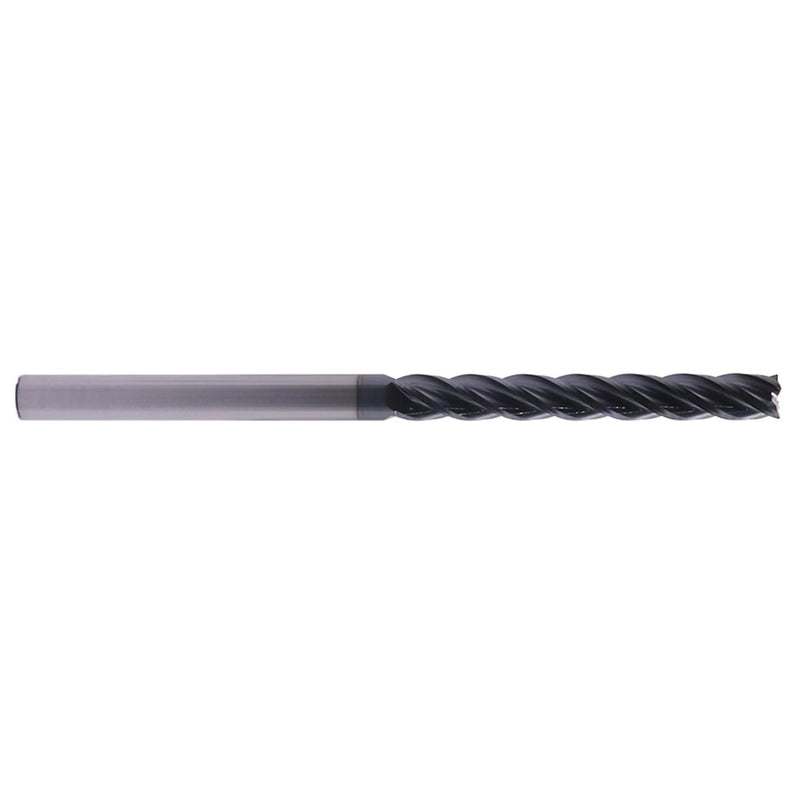 BestParts High Performance Solid Carbide Long End Mill, AlTiN Coated, 4 Flute, 30 Degree Helix, 3/8" Cutting Diameter, 3/8" Shank Diameter, 3" Length of Cut, 6" Overall Length, Square End