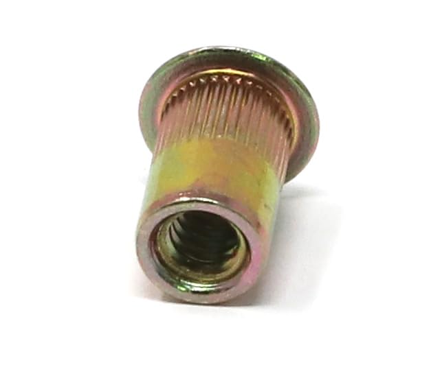iexcell 100 Pcs #10-24 UNC Threads Carbon Steel Flat Head Rivet Nuts Threaded Insert Nuts Nutserts