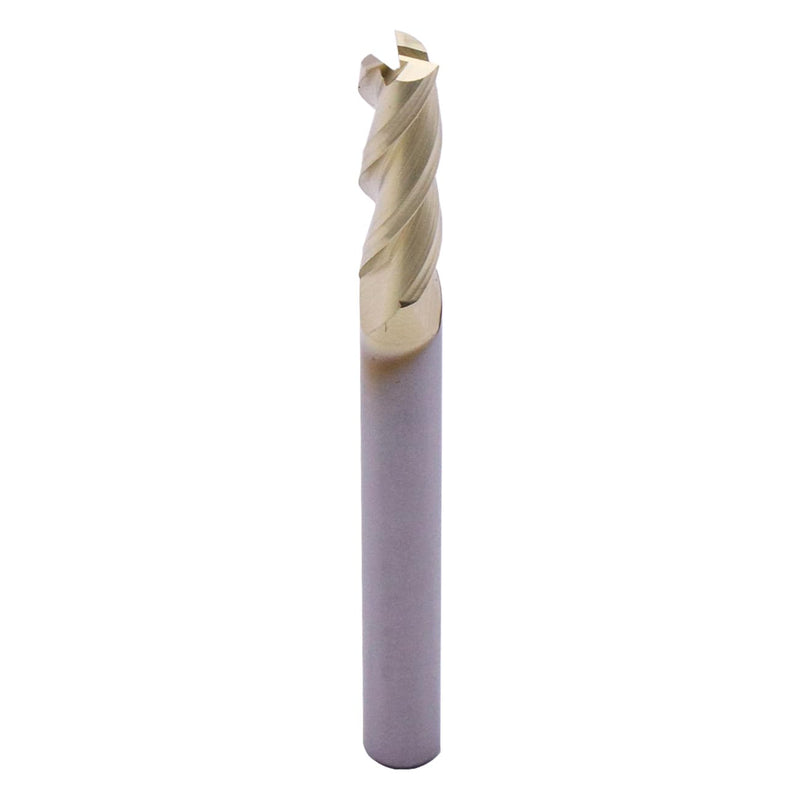 5Pcs 3/16" 3 Flute Solid Carbide Square End Mill, ZrN Coated for Aluminum | 37° Helix, 3/16" Cutting Dia, 3/16" Shank Dia, 5/8" Length of Cut, 2" Overall Length, for Milling Aluminum and Copper 3/16 in