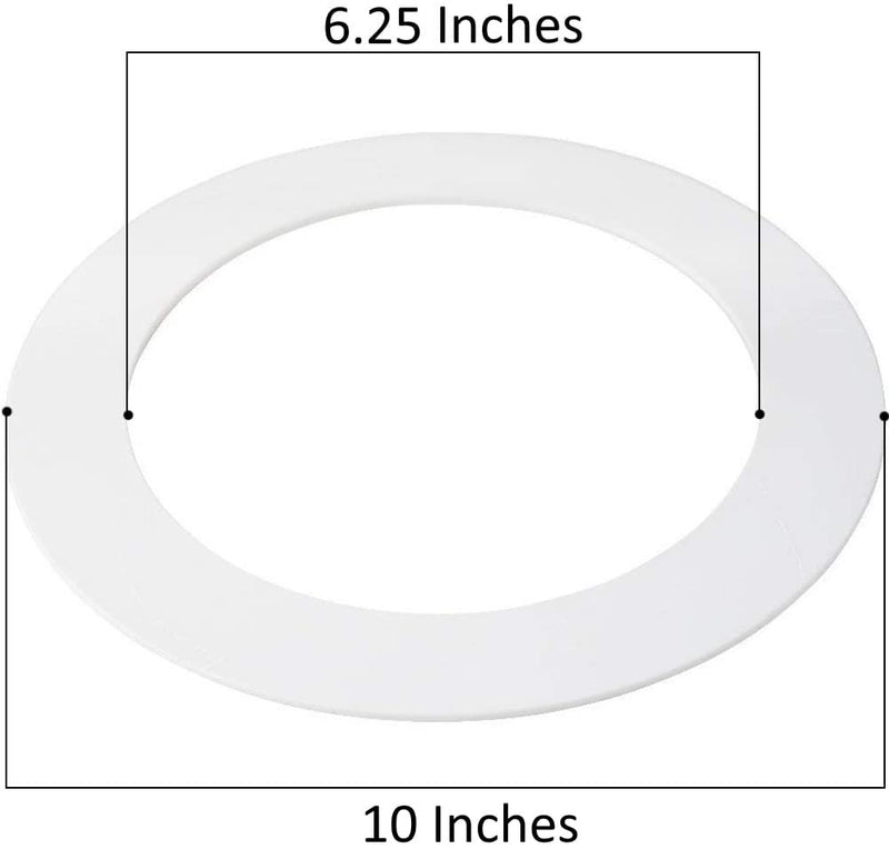 Gloss White Goof Trim Ring for Recessed Can Lighting Down Light, Outer Diameter 10 Inches, Inner Diameter 6.2 Inches (5 Pack) 5 Pack