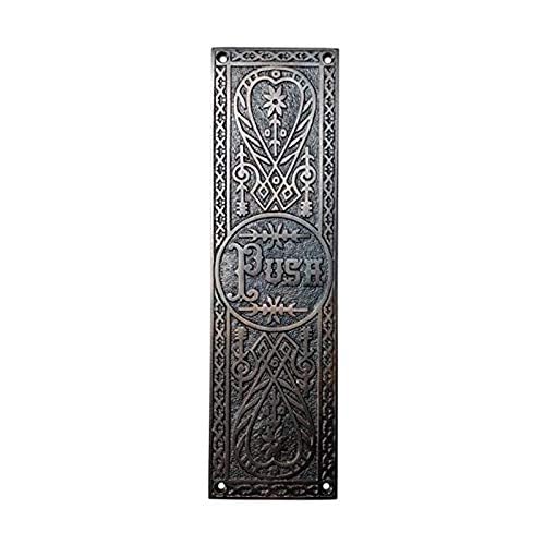 Adonai Hardware Decorative Brass Push Plate (10.2 Inch Push, Oil Rubbed Bronze) 10.2 Inch "PUSH"