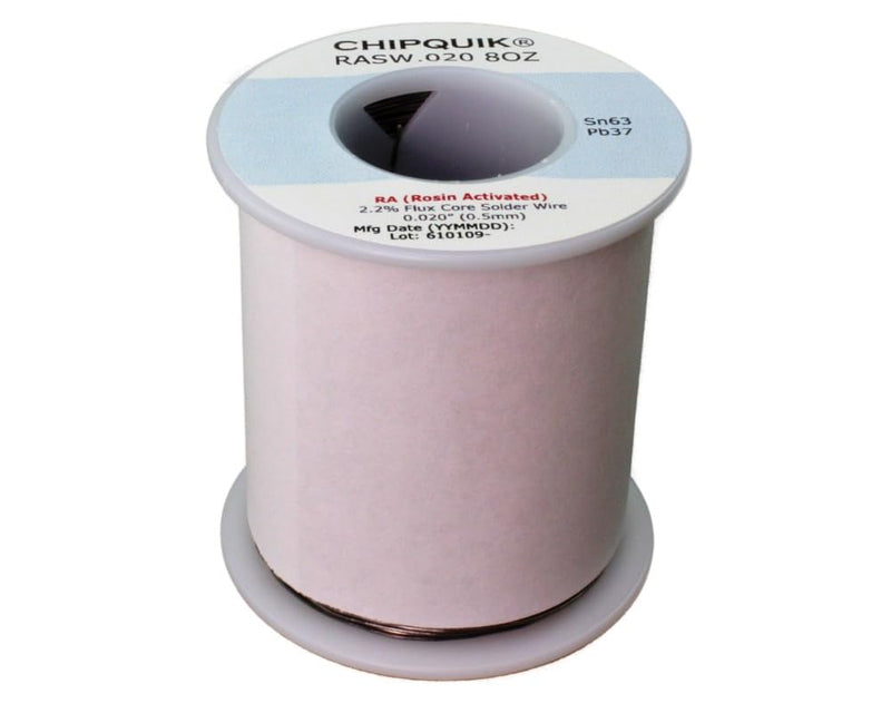 Chip Quik RASW.020 8OZ Solder Wire 63/37 Tin/Lead Rosin Activated .020 1/2lb