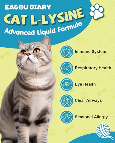 Cat & Dog Ear Cleaner - Gentle Cat & Dog Ear Cleaning Solution - L-Lysine for Cats,Lysine Drops Immune Support Supplement