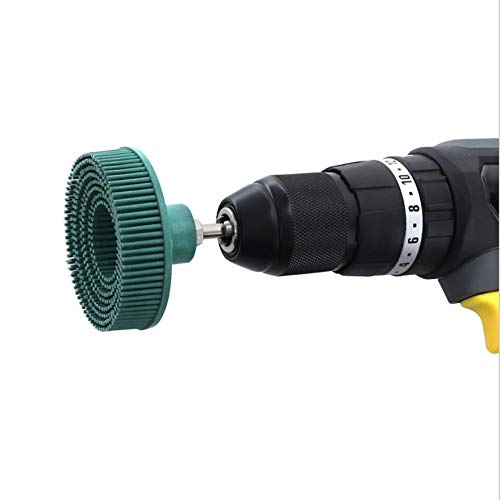 4PCS 2" Bristle Discs Green Brush Disc Grade with 1/4" Shank Attachment Abrasive Coating Removal Disc, 50# Grit Grade Bristle Sanding Disc Bristle Brush Disc Bristle Rubber Abrasive Brush
