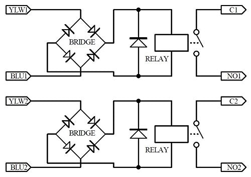Electronics-Salon 1PCS Dual SPST-NO 10Amp Power Relay Module, AC/DC 12V Control Voltage. 12V Version