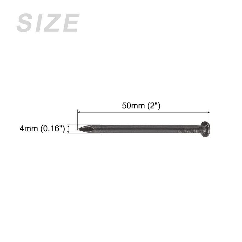 METALLIXITY Wall Cement Nails (3x50mm) 50pcs, Carbon Steel Hardware Nails - for House Maintenance DIY Woodworking, Black 3x50mm