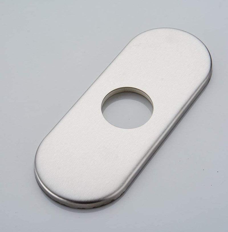Homevacious 6" Sink Hole Cover Deck Plate for Bathroom Vanity Sink Faucet Escutcheon Brushed Nickel Stainless Steel Faucet Hole Cover Plate Round