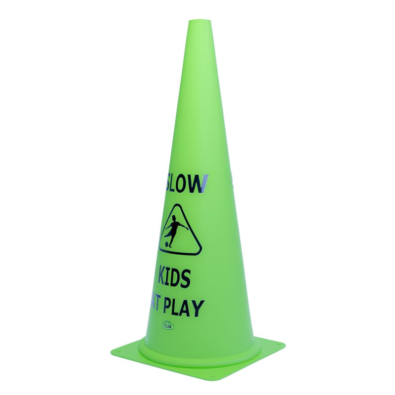 Vibrant Green 'Kids at Play' Safety Cone - 2ct, 19in Tall Durable & Fun Child Safety Solution for Driveways, Streets, Schools, and Parks 19 in 2