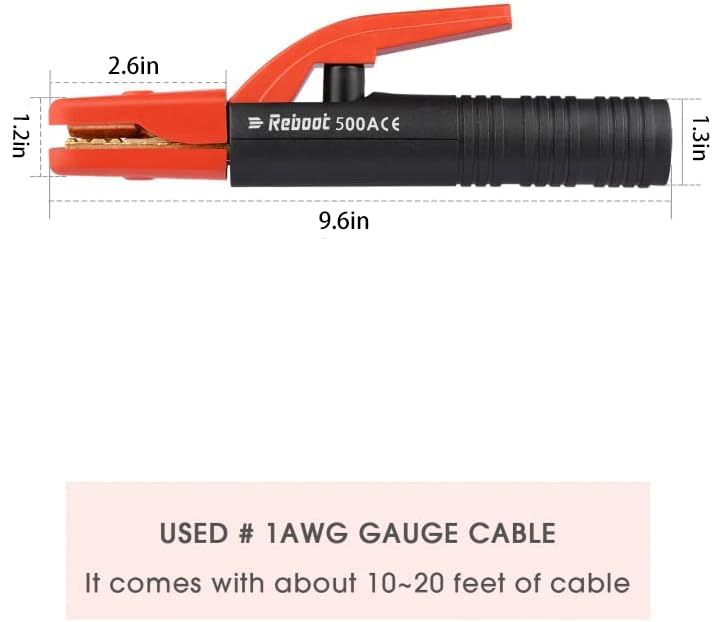 Reboot Welding Electrode Holder 500AMP Heavy Duty Jaw Holding Plier Electrode Clamp of Welding Machine ARC Welder American Design 500 Amp