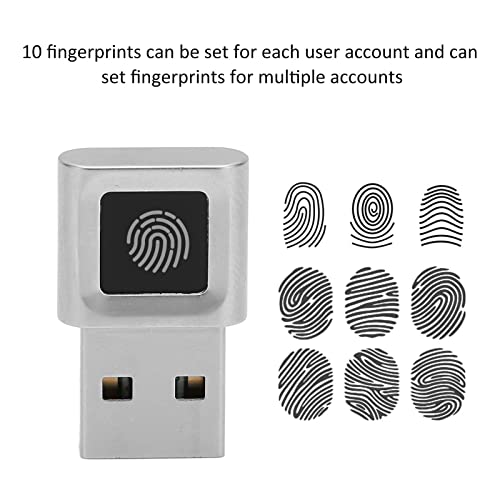 VBESTLIFE USB Fingerprint Reader, Portable Security Key Biometric Fingerprint Scanner for Windows 10 11 32/64 Bits, 360 Degrees Touch Fast Matching