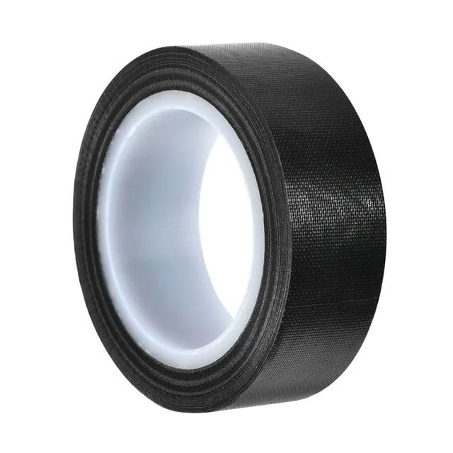 1Roll Black 0.13mmx10m Black PTFE Teflon Tape Nonstick Tape 500℉ High-Temp Fiberglass Adhesive Tape High Temperature Tape