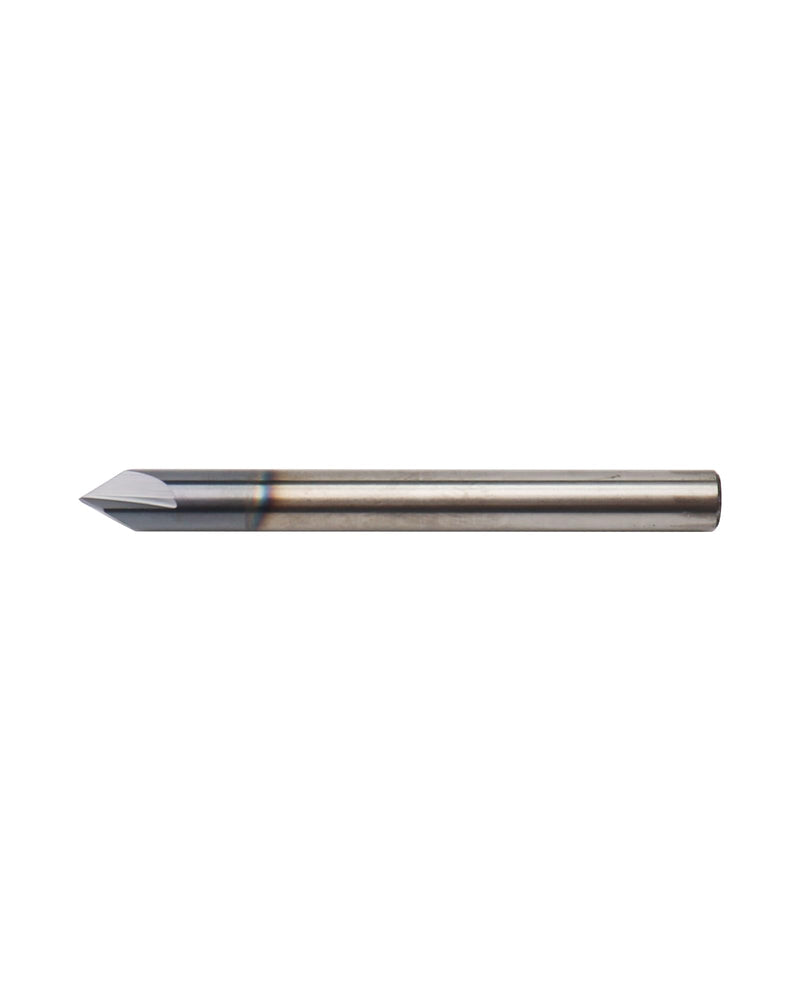 5Pcs 1/4" Solid Carbide End Mills, AlTiN Coating, 2 Flute, Chamfer End Mill for Steel, Single End End Mill Bits, 90° Chamfer Angle, 1/4" Shank Diameter 1/4" 2 Flute