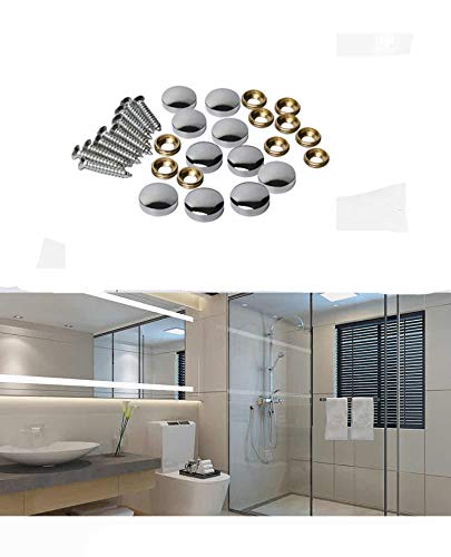 10PCS Mirror Screws 14mm Dia,Brass Mirror Screws Cap Cover Nails Fasteners Silvery for Decorative Mirror, Sign/Advertising Hardware, Nails, Construction