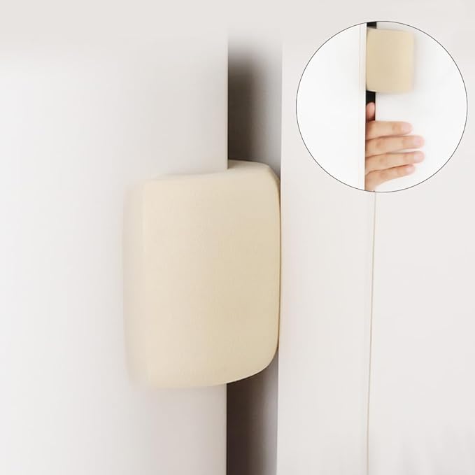 Samcos Door Stopper Entrance Door Cushion, Set of 4, NBR Rubber Increases Toughness, Prevents Pinching Fingers/Stops Cushions, Sliding Doors, Drawers, Door Opening, Indoor Doors, Babies, Child Safety, Protective Equipment (White) - NewNest Australia