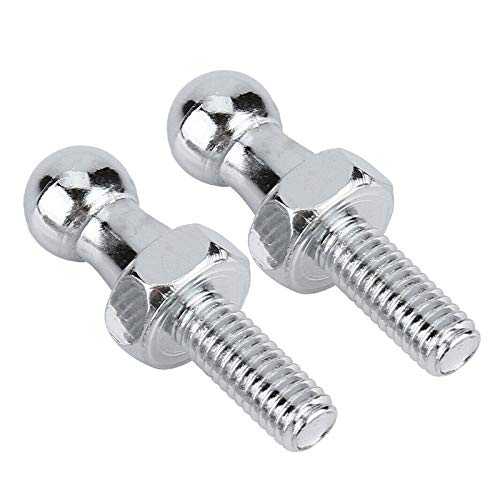 Qty 6 Ball Studs 10mm Ball-Studs with Hardware, M6X1.0 Thread Black Color Zinc Plating for Gas Spring/Prop/Strut Lift Support Fittings (Silver, M6 Screw) Silver