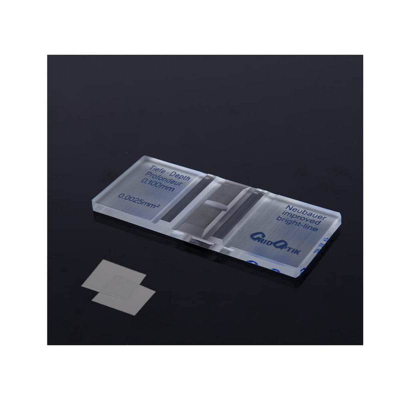 Cell Counting Chamber，Improved Neubauer Hemocytometer with Bright Line and 2 pcs Cover Glass