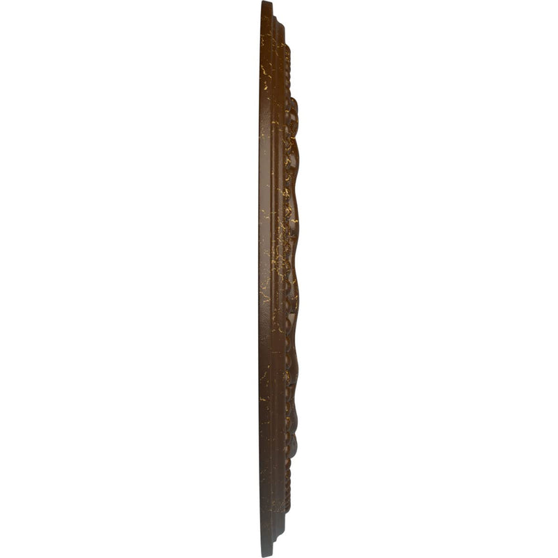 Ekena Millwork CM15FERBC 15-3/8" x 3-5/8" x 1" Federal Ceiling Medallion Root Beer Crackle (Flat Finish)