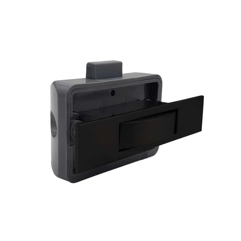2 Packs Purocean Metal Push Button Latch for Cabinet Cupboard Storage Compartment Rectangle Shape (Black) Black